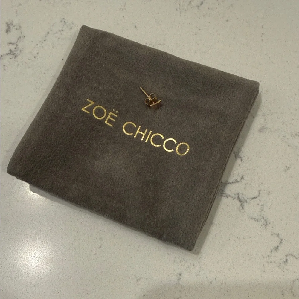 Zoë Chicco 14K Yellow Gold Itty Bitty Symbols Owl Single Stud Earring - Picture 6 of 8
